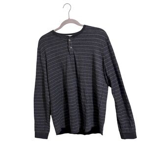 Marine Layer Blue Gray Striped Long Sleeve Shirt Mens Medium Large‎